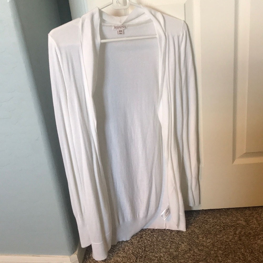 White cardigan